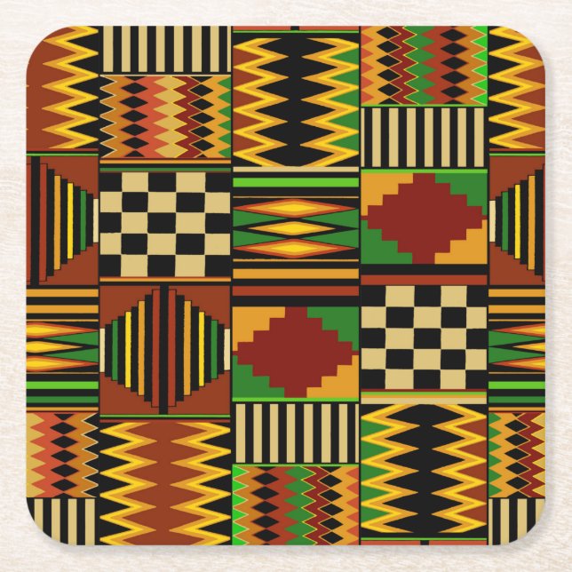 African Royal Kente Cloth Design Rechteckiger Pappuntersetzer (Vorderseite)