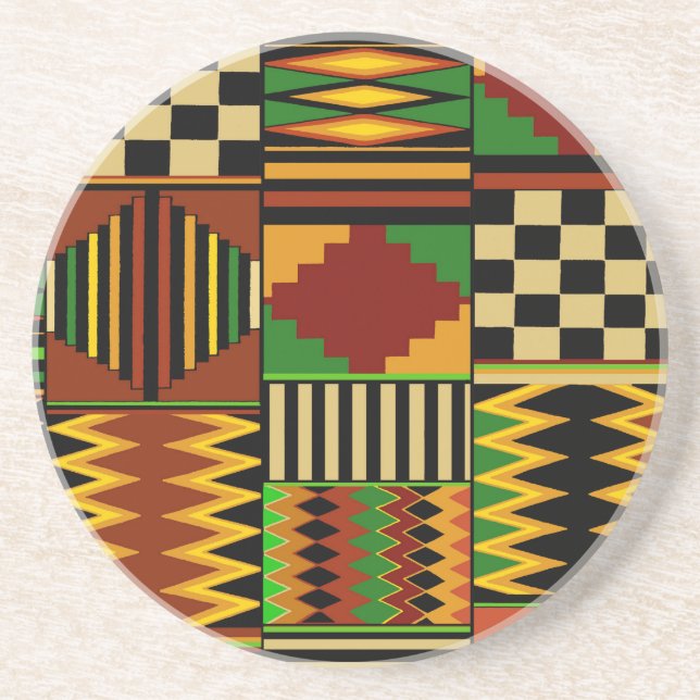 African Royal Kente Cloud Design Getränkeuntersetzer (Vorne)