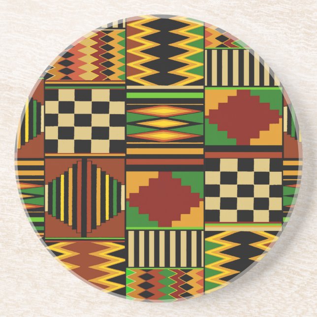 African Royal Kente Cloud Design Getränkeuntersetzer (Vorne)