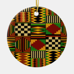 African Royal Kente Cloud Design Keramik Ornament