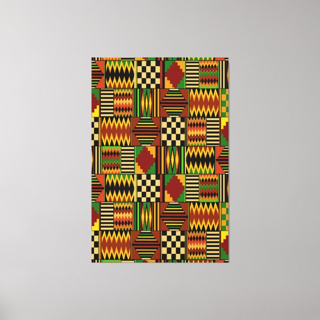 African Royal Kente Cloud Design Leinwanddruck (Vorderseite)