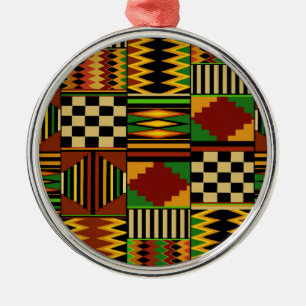 African Royal Kente Cloud Design Ornament Aus Metall