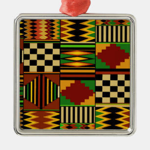 African Royal Kente Cloud Design Ornament Aus Metall