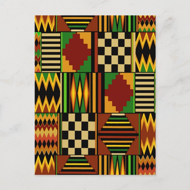 African Royal Kente Cloud Design Postkarte (Vorderseite)