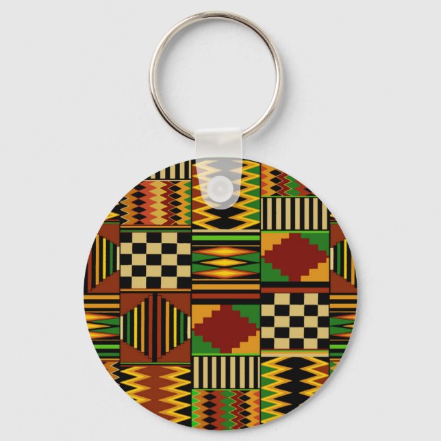 African Royal Kente Cloud Design Schlüsselanhänger (Vorderseite)