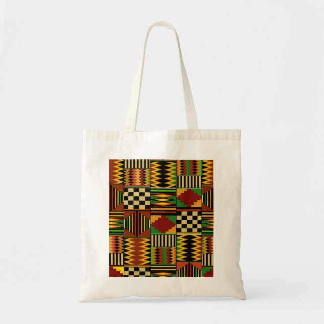 African Royal Kente Cloud Design Tragetasche (Vorne)
