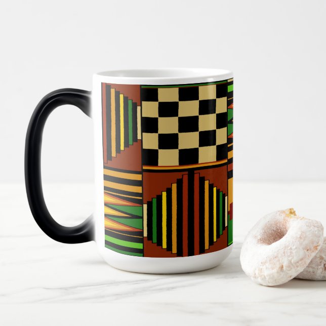 African Royal Kente Cloud Design Verwandlungstasse (Mit Donut)