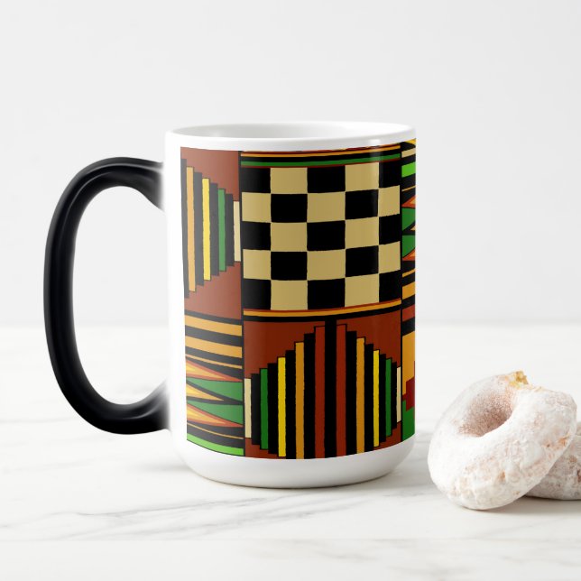 African Royal Kente Cloud Design Verwandlungstasse (Mit Donut)