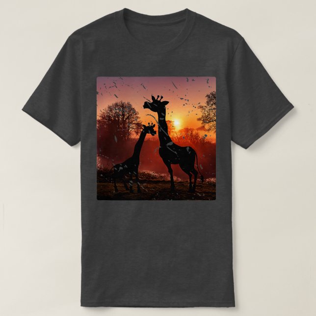 African Safari Animal Gift Giraffe T-Shirt (Design vorne)