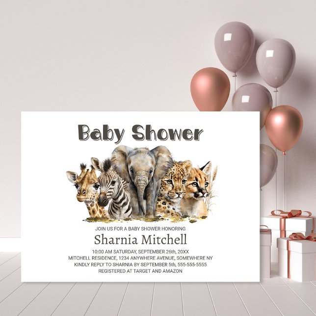 African Safari Animals Baby Shower Einladung (Von Creator hochgeladen)