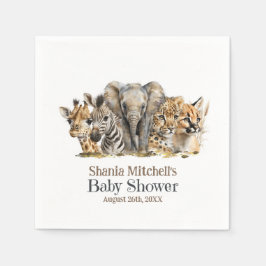 African Safari Animals Baby Shower Serviette