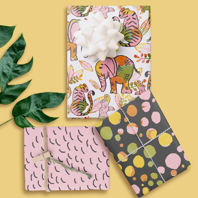 African Safari Animals Tween Teen Boho Birthday Geschenkpapier Set (Von Creator hochgeladen)