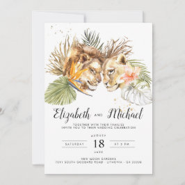 African Safari Boho Botanical Wedding Einladung