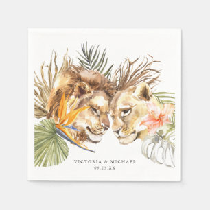 African Safari Boho Floral Monogram Serviette