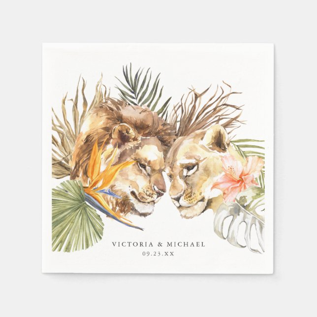 African Safari Boho Floral Monogram Serviette (Vorderseite)