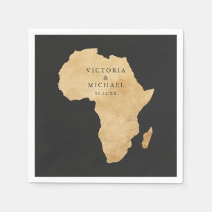 African Safari Boho Floral Monogram Serviette