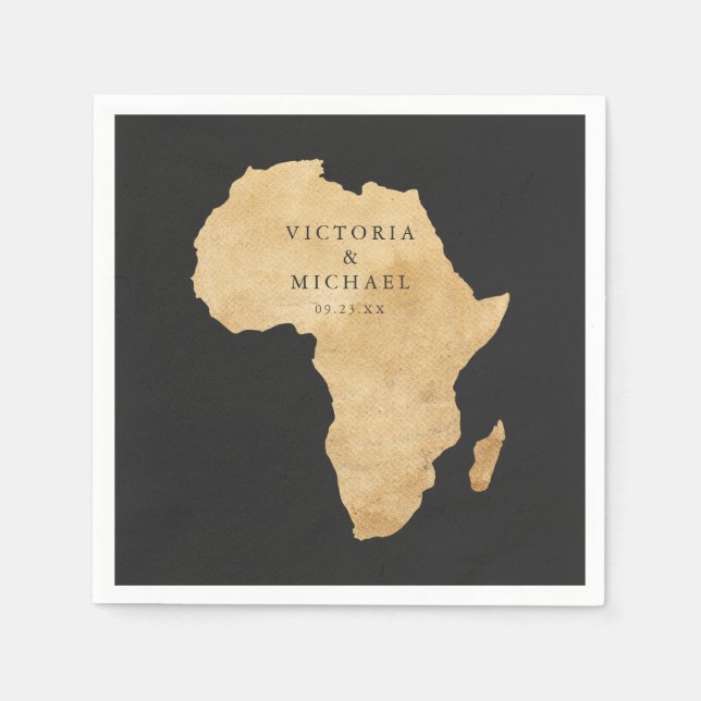 African Safari Boho Floral Monogram Serviette (Vorderseite)