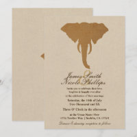 African Safari Brown Wild Elephant Vintage Wedding