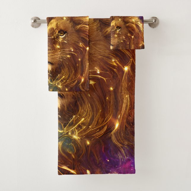 African Safari Fantasy Lions Badhandtuch Set (Insitu)