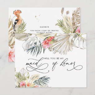 African Safari Floral Seid meine Trauzeugin Postkarte