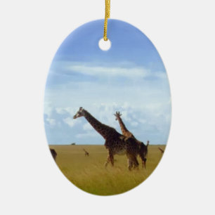 African Safari Giraffe: Kenya National Park Keramikornament