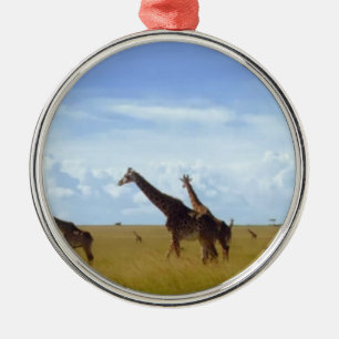 African Safari Giraffe: Kenya National Park Ornament Aus Metall