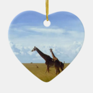 African Safari Giraffes Keramik Ornament