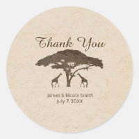 African Safari Giraffes & Tree Vintage Wedding