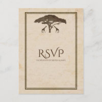 African Safari Giraffes Tree Vintage Wedding UAWG