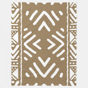 African Safari Mud Cloth Printed Blanket Fleecedecke