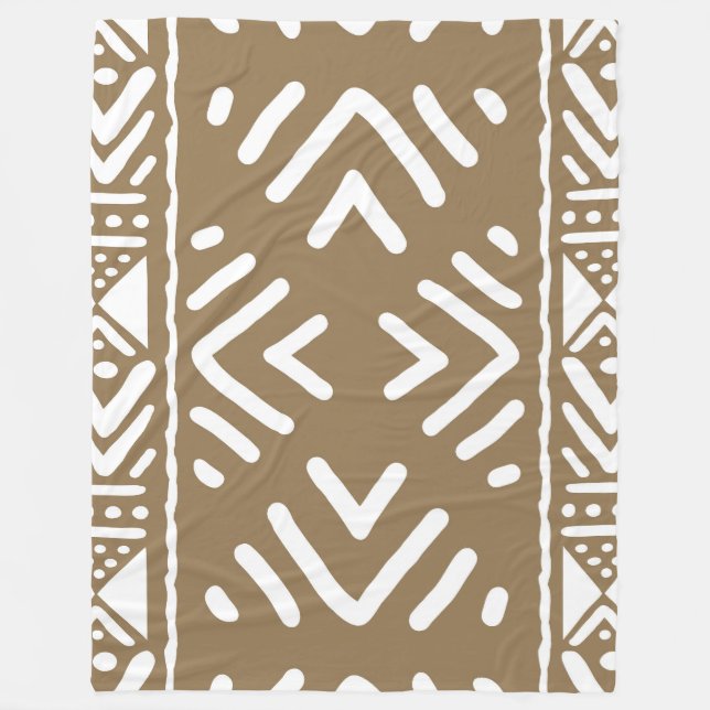 African Safari Mud Cloth Printed Blanket Fleecedecke (Vorderseite)