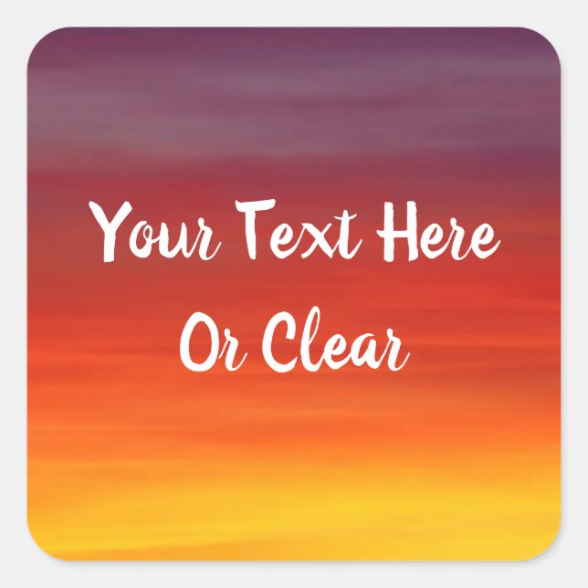 African Safari Sunset Design Quadratischer Aufkleber (Vorderseite)