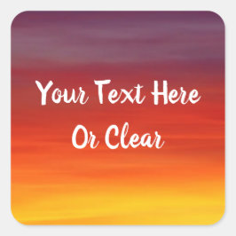 African Safari Sunset Design Quadratischer Aufkleber