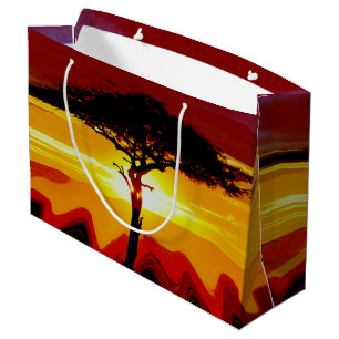 African Safari Sunset Große Geschenktüte