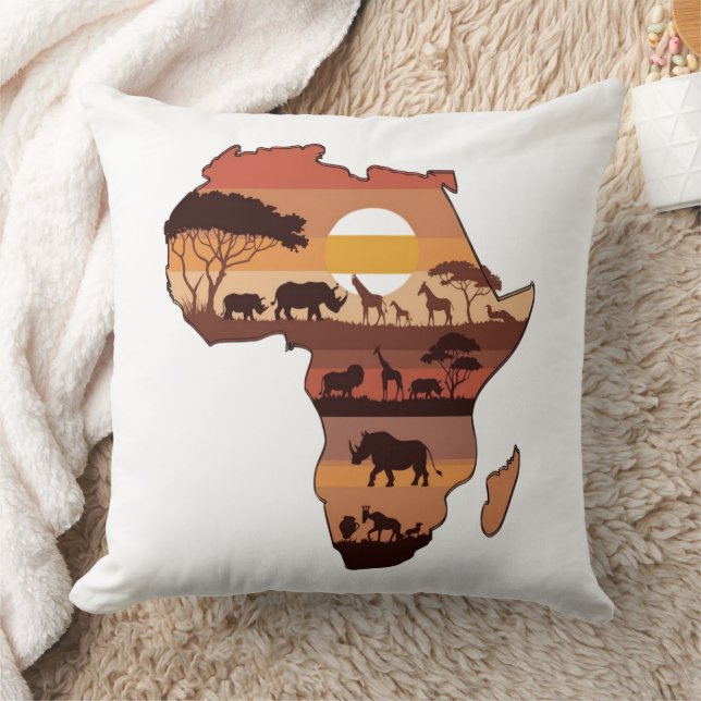 African Safari Sunset Kissen (Decke)