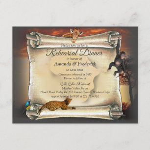 African Safari Sunset Probe Dinner Einladung