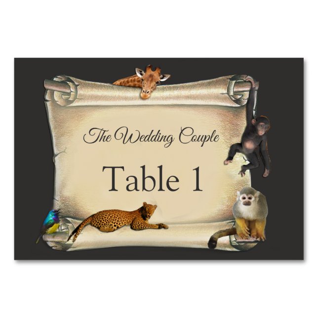 African Safari Sunset Table Karten (Vorderseite)