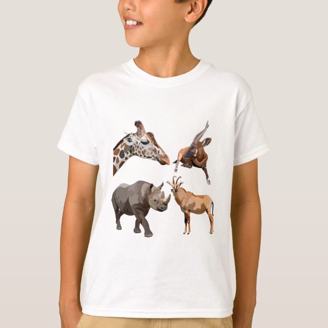 African Safari Wildlife Design Giraffe T-Shirt (Vorderseite)
