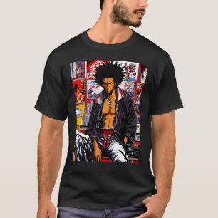 African Samurai Angesagt-hop Afro 90s Retro Chill T-Shirt