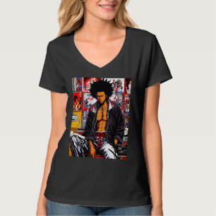 African Samurai Angesagt-hop Afro 90s Retro Chill T-Shirt