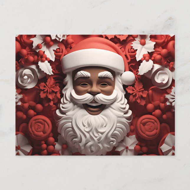 African Santa Black Claus Melanin Weihnachten Postkarte (Vorderseite)