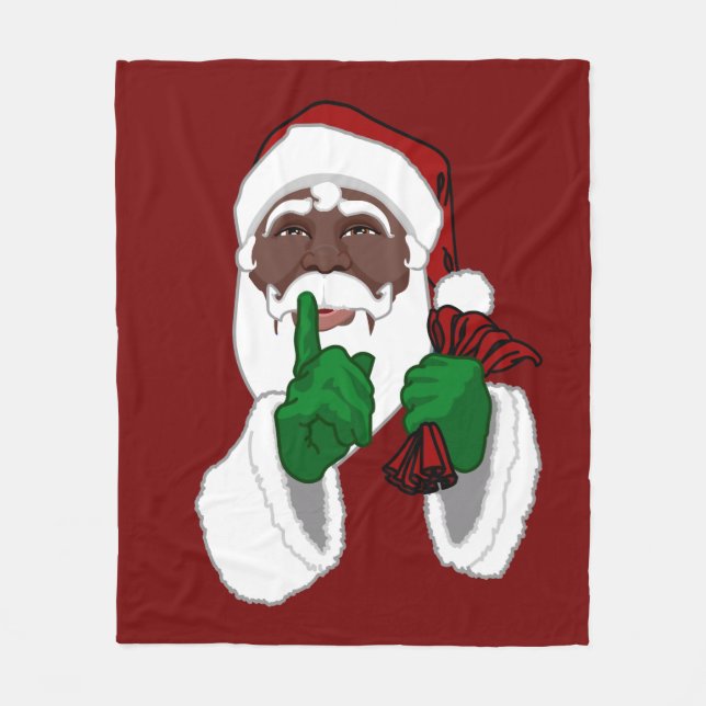 African Santa Christmas Blanket Santa Blanket Fleecedecke (Vorderseite)