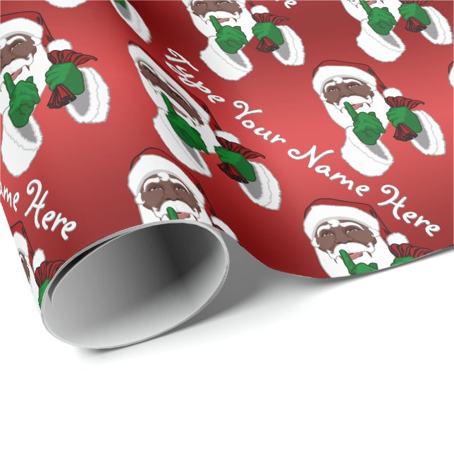African Santa Clause Weihnachtswrapping Paper Geschenkpapier (Rolleneckpunkt)