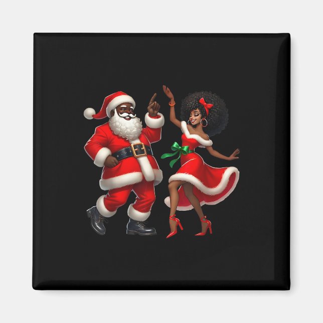 African Santa Mrs Claus Tancing African American C Magnet (Vorne)