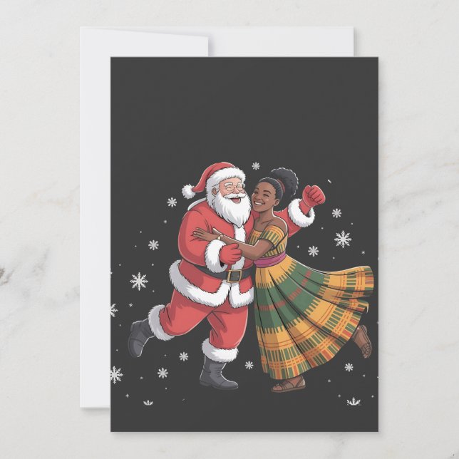 African Santa Mrs Claus Tancing African American Einladung (Vorderseite)