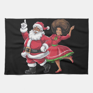 African Santa Mrs Claus Tanzen American Christmas Geschirrtuch