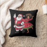 African Santa Mrs Claus Tanzen American Christmas Kissen<br><div class="desc">African Santa Mrs Claus Tanzen American Christmas</div>