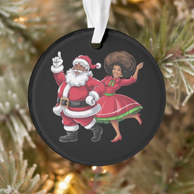 African Santa Mrs Claus Tanzen American Christmas Ornament (Baum)