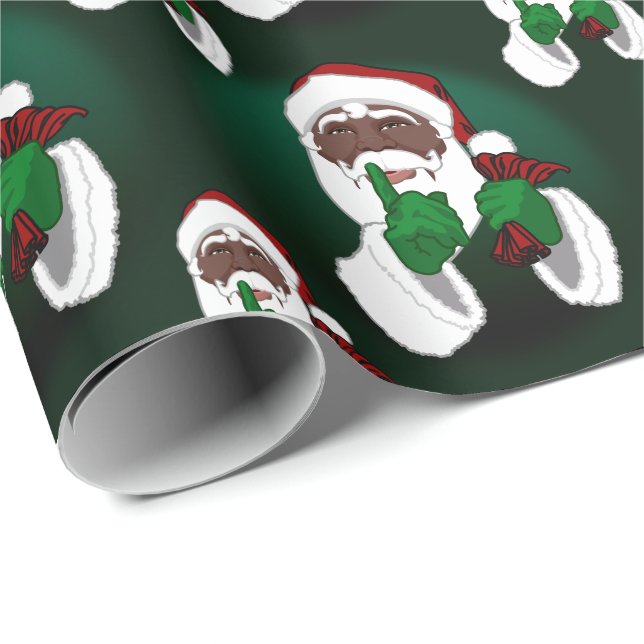 African Santa Wrapping Paper Christmas Geschenkpapier (Rolleneckpunkt)