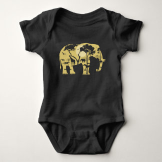 African Savanah Elephant Acacia Tree Sunset Nature Baby Strampler